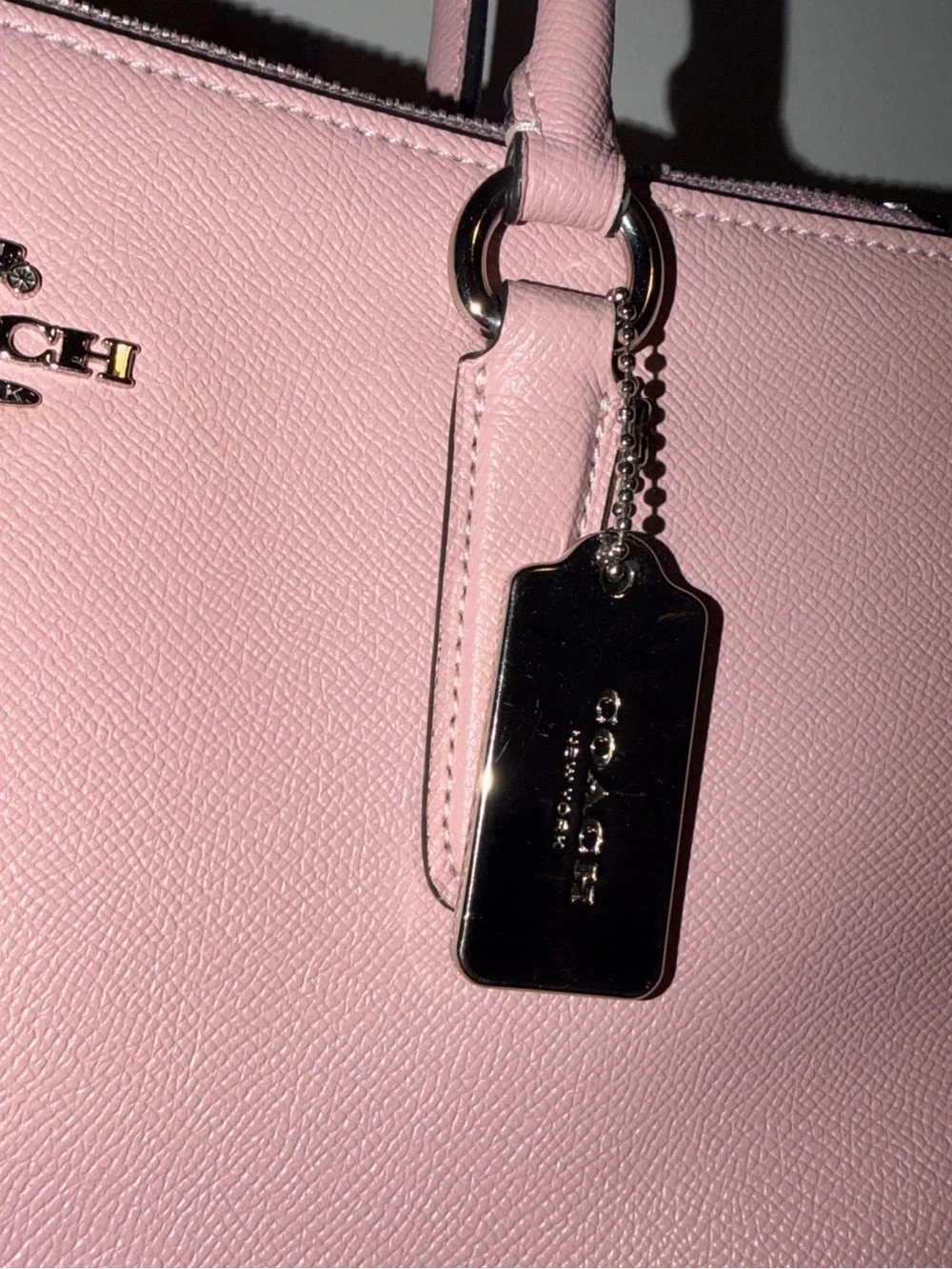 COACH Pink Leather Satchel with Silver Hardware